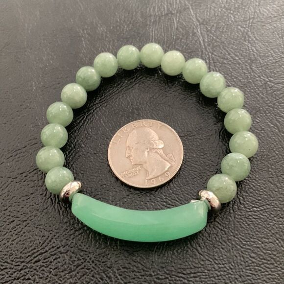 Men’s Green Aventurine Natural Stone Unisex Healing Bead Handmade Bracelet NEW - Picture 6 of 8